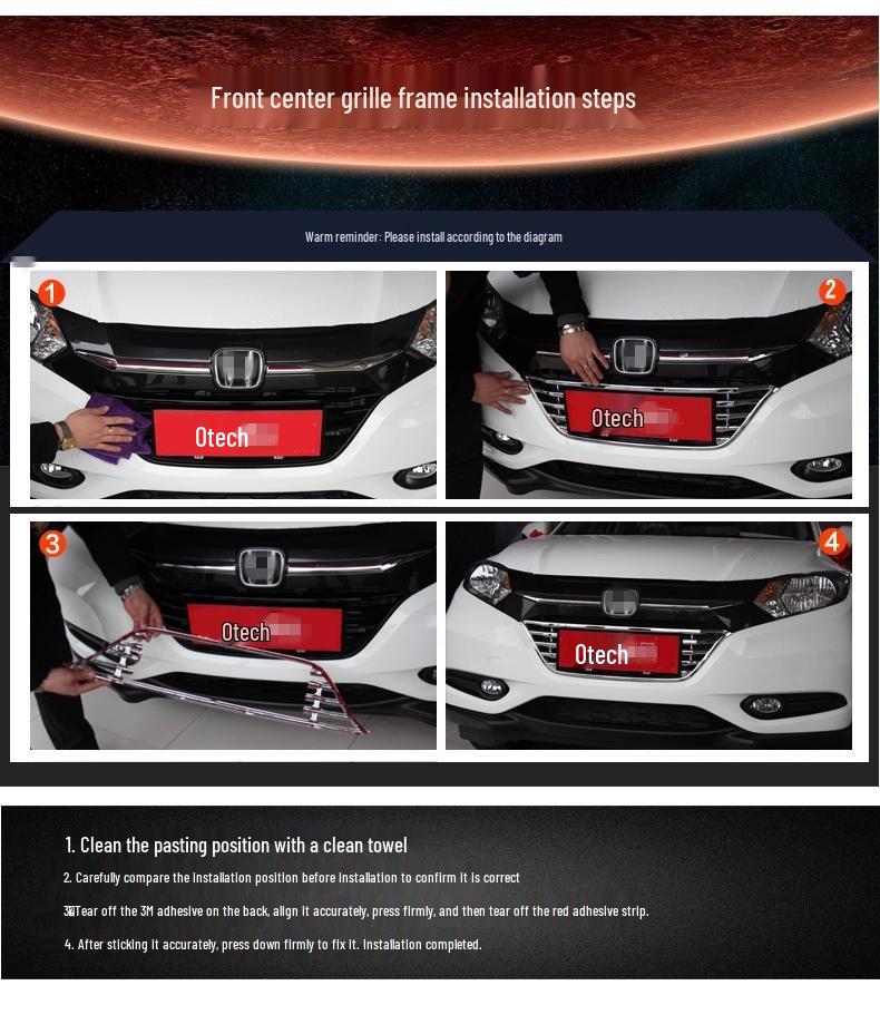 Mitsubishi ASX Electroplated Center Grille Frame - Modified, Bright Design
