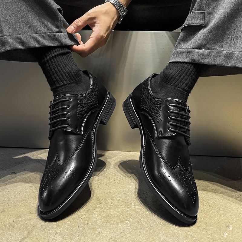 

Fashion Men s Leather Oxford Shoes Classic Formal Business Dress Shoes for Men Comfortable Office Footwear Luxury Brand Casual Flats 38 чёрный