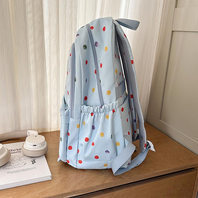 Puppy Dot Print Backpack Junior High School Student Lightweight Schoolbag Girls Large Capacity Backpack