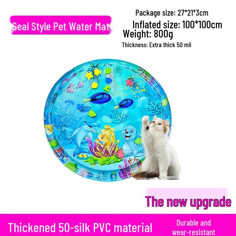 Douyin Cartoon Pet Inflatable Water Mat - Scratch-Resistant and Thickened for Cats