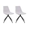 Set of 2 Swivel Chairs 54x48x86 Cm In Light Grey Textured Fabric
