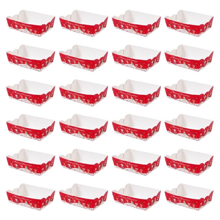 Bulk Disposable Christmas Snacks Boxes Paper Trays For Holiday Parties Paper Structure Festival Decoration