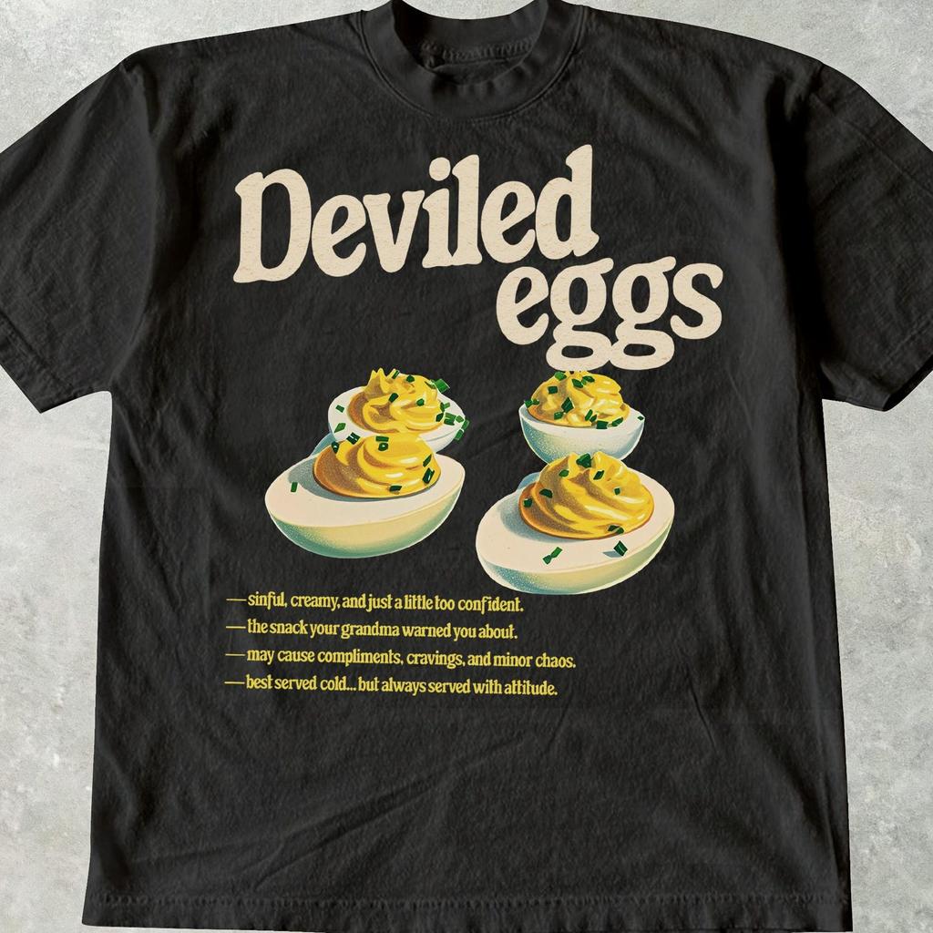 Deviled Egg Shirt, Funny Food Shirt, Retro Food Graphic Tee, 90s Aesthetic Vintage Tee, Retro Nostalgia Tee, Fall Family Dinner Foodie Gift