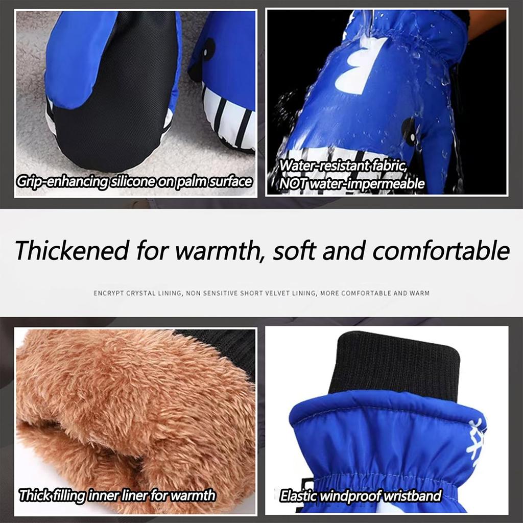 Kids Winter Warm Ski Gloves - Outdoor Mittens for Girls Boys 4-8 Years