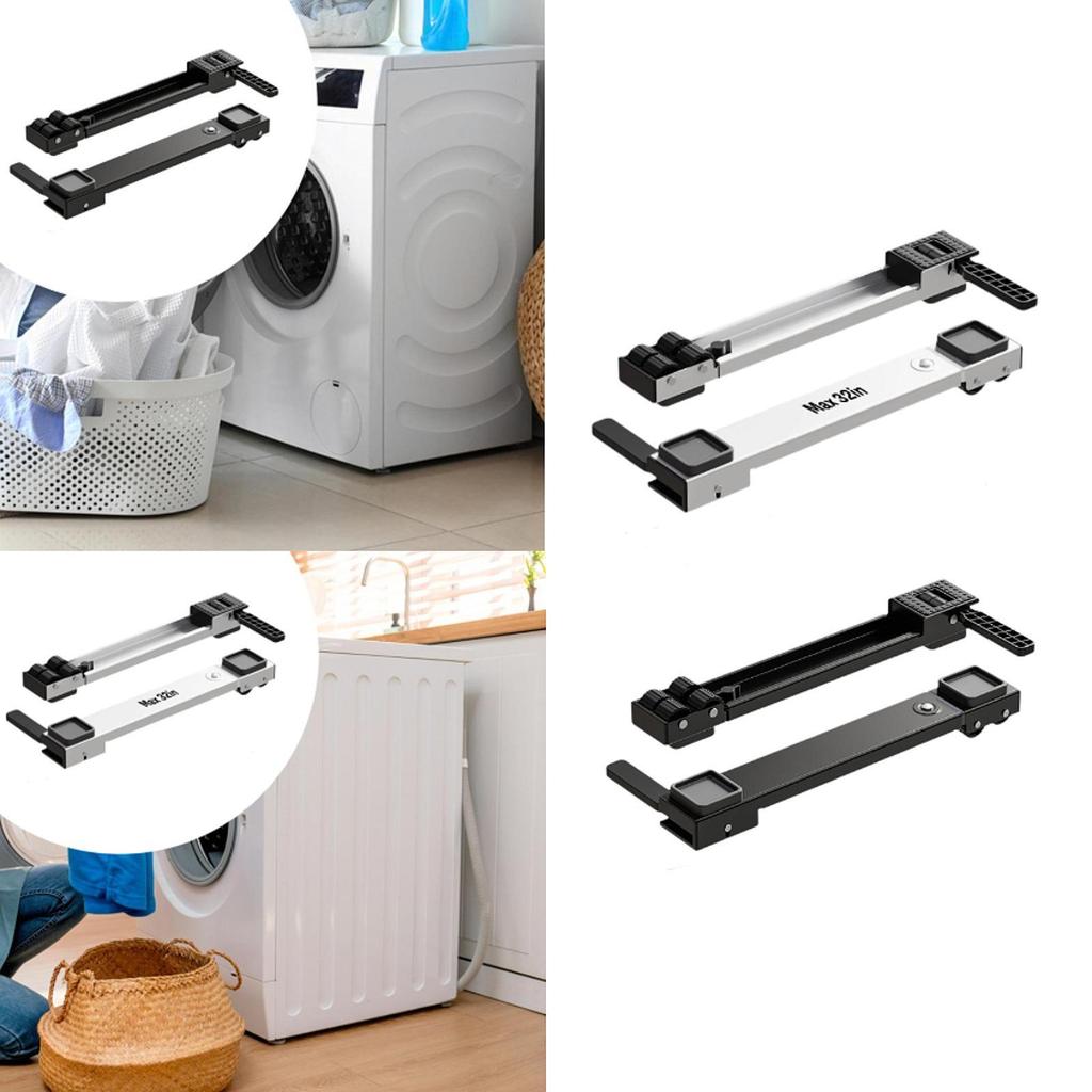 2Pcs Washing Machine Base Mover Tool Movable Bracket Universal Easily Move Multifunction Heavy Duty Furniture Mobile Rollers