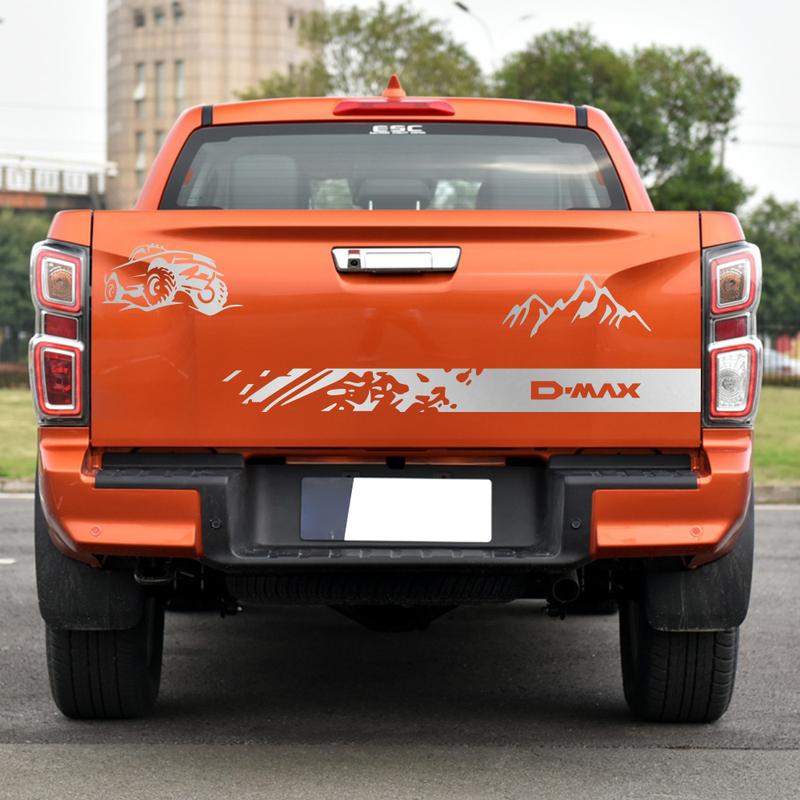 Car Rear Tail Sticker For Isuzu Dmax D Max Graphics Mountain Stirpes Kit Pickup Decor Decal Vinyl Cover Auto Tuning Accessories