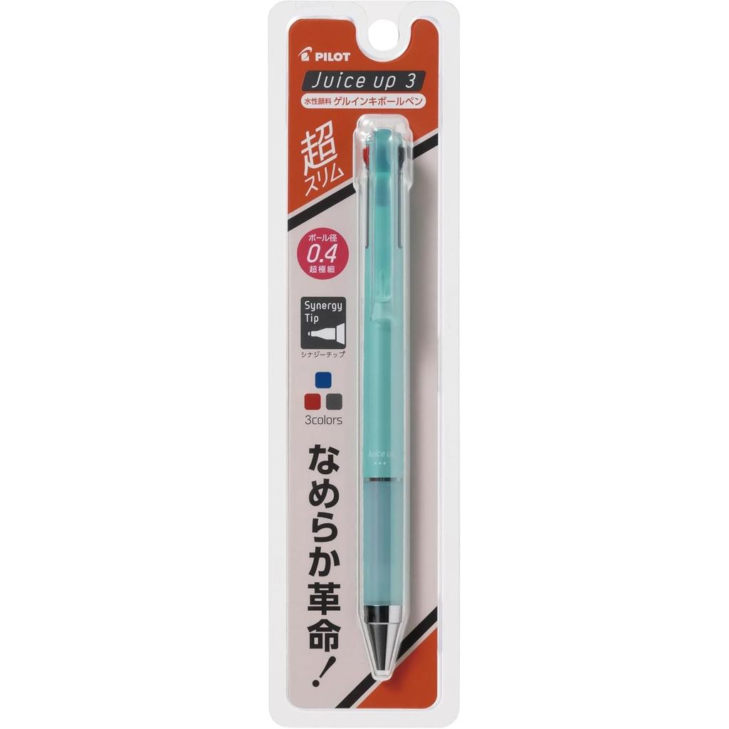 Pilot Juice Up 3 Gel Ink Ballpoint Pen White PLKJP50S4W Pack 0.4mm (Black, Red, Blue)