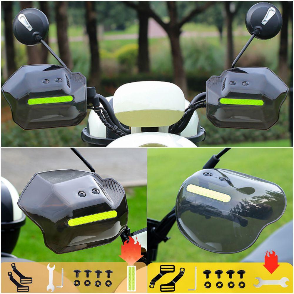 Housse de protection de main grise Bande réfléchissante de nuit Protection de guidon Garde-main E-bike Conduite ATV