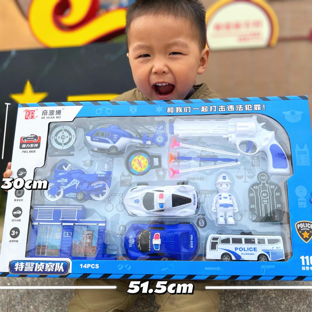 Construction Truck Fire Truck Inertia Pull Back Truck Set Gift Box Excavator Bulldozer Model Boy Toy