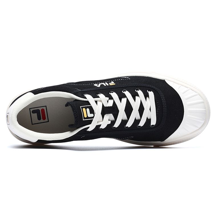 Fila Luke Round Toe Lace-Up Durable Lightweight Breathable Low-Top Skate Shoes Men Sneaker Black F12M226308FBK