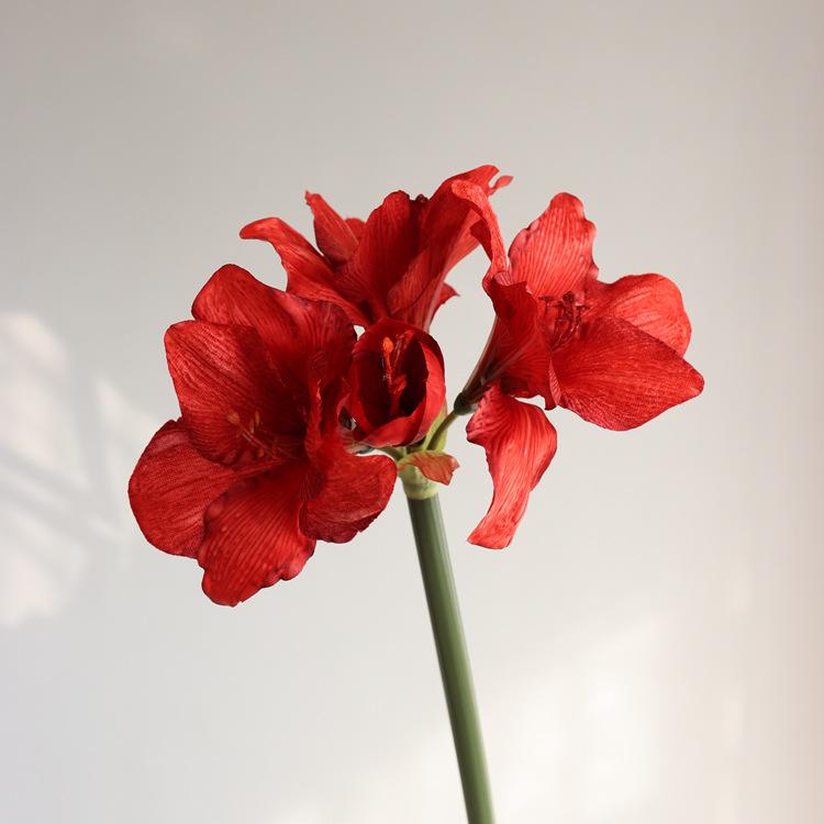Simulation silk flower ornament, flannel simulation Clivia fake flower home furnishing hotel soft floor flower arrangement material Zhu Dinghong