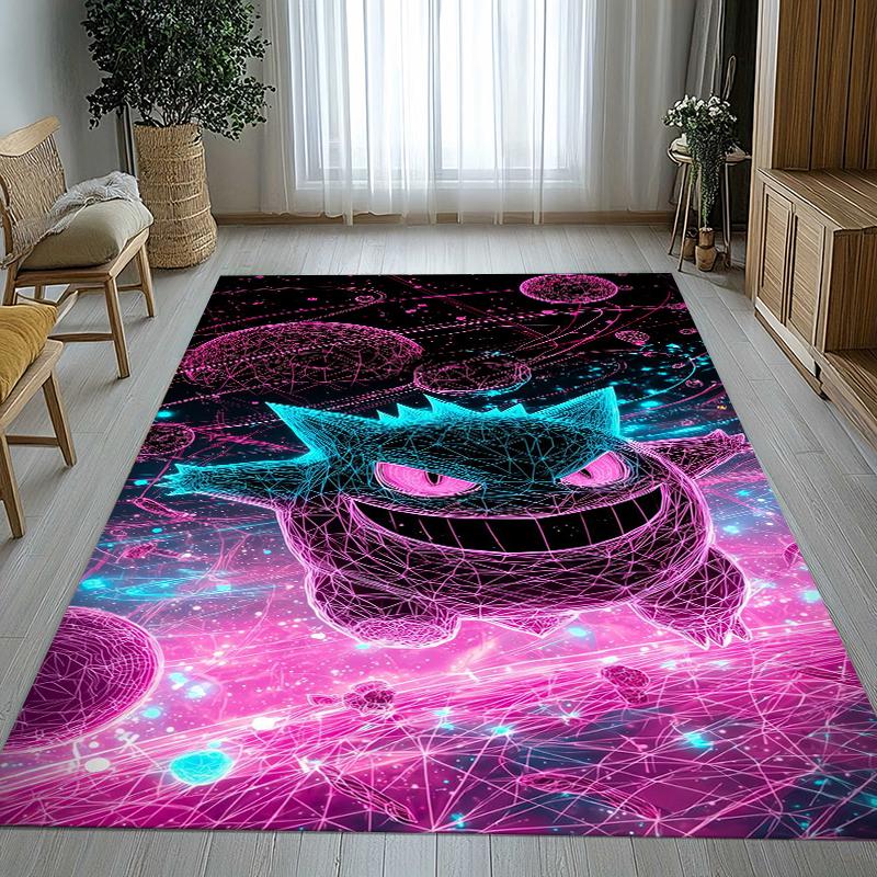 Kawaii Pokemon Pikachu Cartoon Living Room Non-Slip Area Rug Soft Carpet for Bedroom Kids Playroom Sofa,Home Decor Doormat Gift 40x60cm