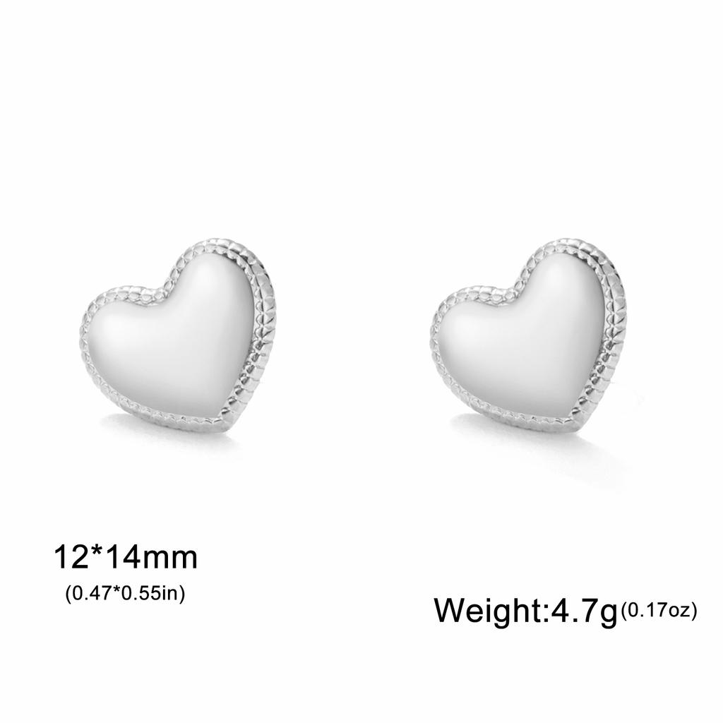 Lucktune Heart Stud Earrings Women Stainless Steel aros mujer Love Cutout Piercing Earrings Trend Kpop Jewelry Gift New