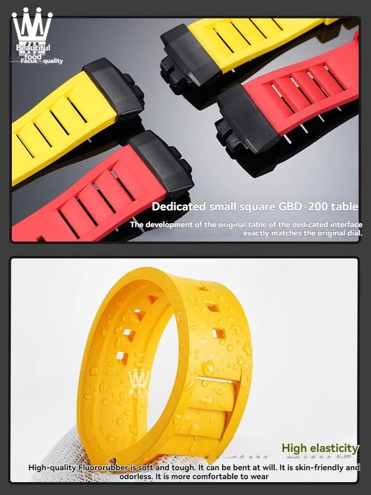 Pour Casio G-SHOCK black knight 3506 GBD-200-1/GBD-200SM bracelet de montre de sport étanche en caoutchouc fluoré modifié accessoire