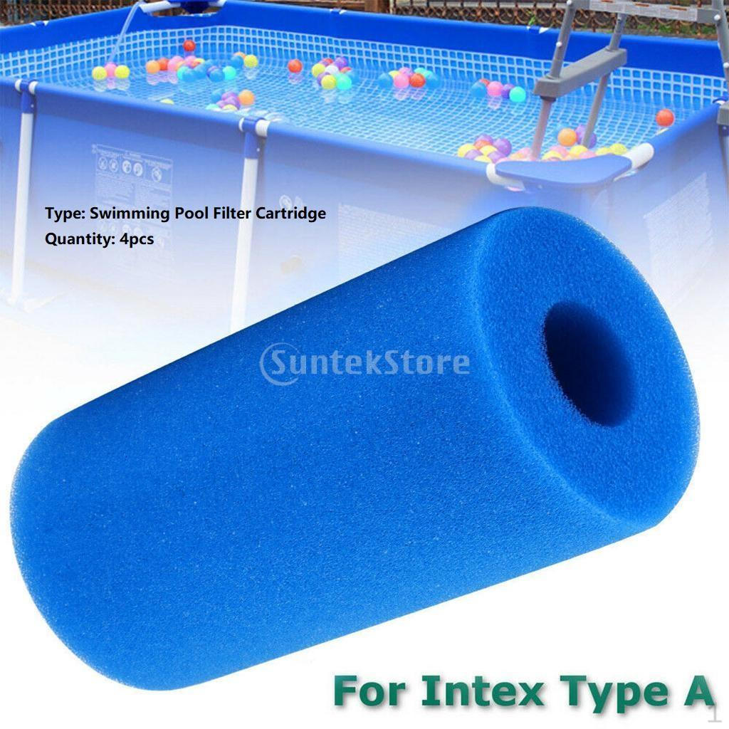 

Set of 4 Type A Spa Swimming Pool Filter Foam Cartridge Blue