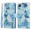 For iPhone 16e Case Lacquered Marble Pattern Leather Phone Cover