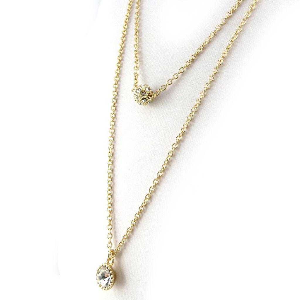 Les Trésors De Lily [N0795] - Collier sautoir 'Sissi' blanc doré
