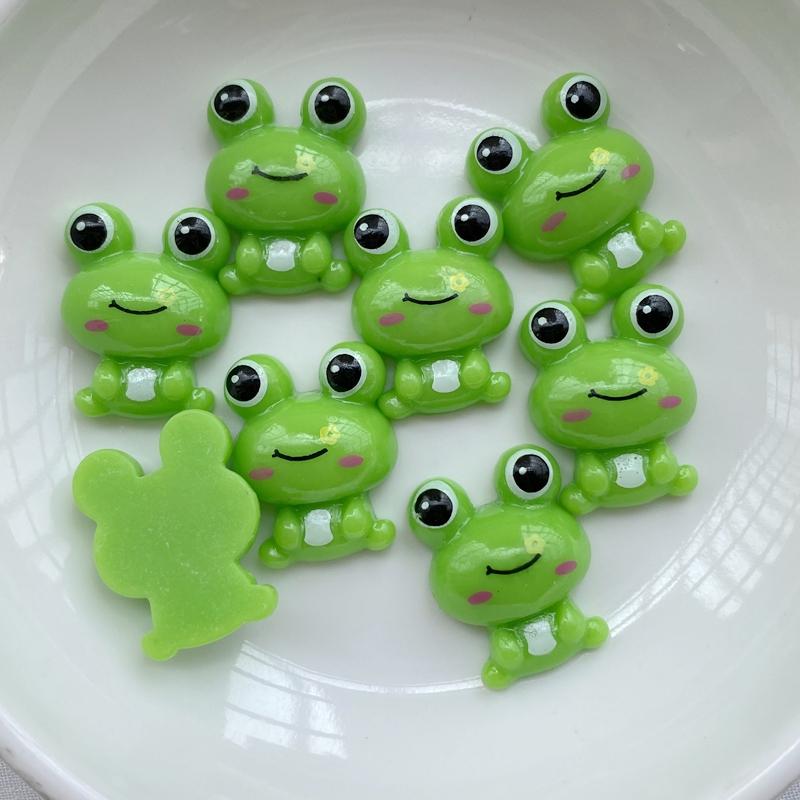 12 Pcs New Cute Cartoon Frog Series Flat Back Resin Scrapbooking DIY Jewelry Hairpin Craft Decoration Accessorie