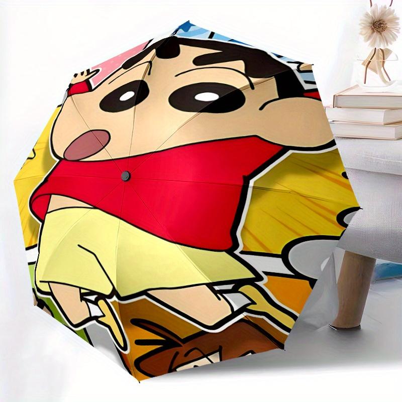 Crayon Shin-chan Automatic Folding Umbrella, Self-Opening/ Closing, Durable Windproof Travel Umbrella for Outdoor Adventures A0826058
