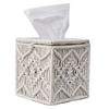 Decorative Square Woven Tissue Box Cover, Macrame Tissue Holder, Fits Most Square Size Tissues, Elegant Design