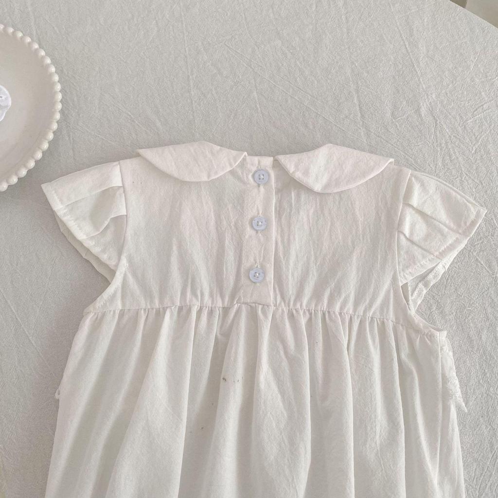 Sommer-Baby-Mädchen-Body & Strampler im koreanischen Stil - Stilvolles Krabbel-Outfit mit Vollmond-Design und Windelschutz für unterwegs