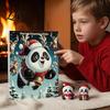 Panda Ornament Collection 2D Acrylic Cute Ornaments Advent Calendar 24 Days Christmas Countdown Gift Box Collectible Hanging Pendants for Holiday