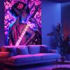 Anime Girl Tapestry, UV Reaction Neon Wall Hanging, Bedroom, Living Room, Dormitory Home Decoration