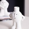 White Ceramic Vase Nordic Human Shape Flower Pot Modern Art Dry Flower Holder Living Room Desktop TV Cabinet Home Decor Ornament