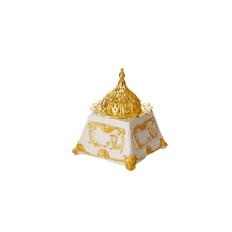 Trapezoidal Classical Incense Burner Gold Metal Combination Incense Burner Classical Retro Style Aromatherapy Burner