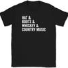 Hat Boots Whiskey Country Music T-Shirt Funny Line Dancing Cow Boy Girl Tee