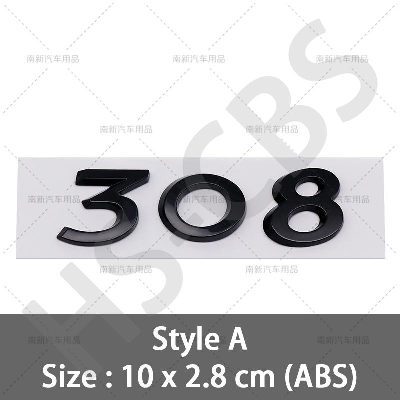 SQOB1 ABS 206 207 301 308 Rear Trunk Logo 307 508 3008 2008 4008 5008 Emblem Badge For Peugeot Car Styling Tailgate Emblem Stickers