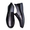 New Casual Leather Shoes for Business Comfort and Versatile Work Shoes for One Foot Lazy Shoes Black Middle-aged Daddy Leather Shoes