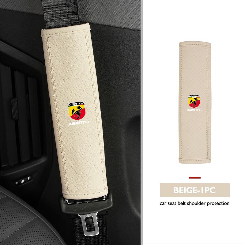 Leather Car Seat Safety Belt Soft Protector Shoulder Strap Pad For Abarth FIAT 500 Ducato Stilo Palio UNO Astra Bravo Tipo