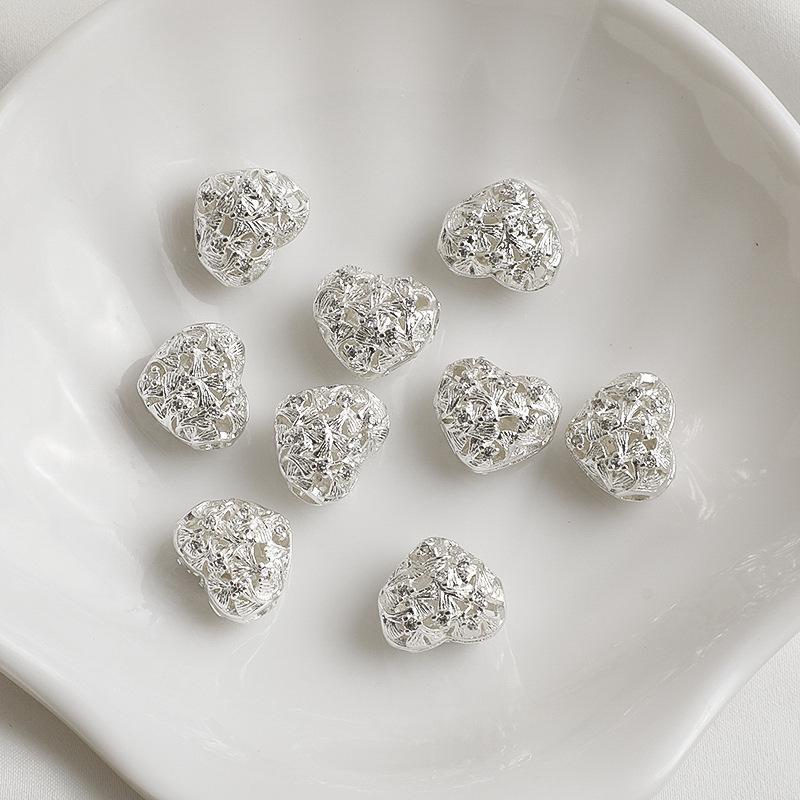 Позолоченная 14K цепочка с бусиной-разделителем в виде сердца с цирконием и кристаллом в виде гексаграммы, материал для DIY