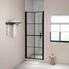 Shower Door Tempered Glass 81x195 Cm Black - vidaXL - Pivoting - Reversible - Screen-printed