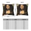 Funny Tea Time Mona Lisa Pillow Cover Custom Cushion Cover Kawaii Pillow Case For Couch Sofa Bedroom