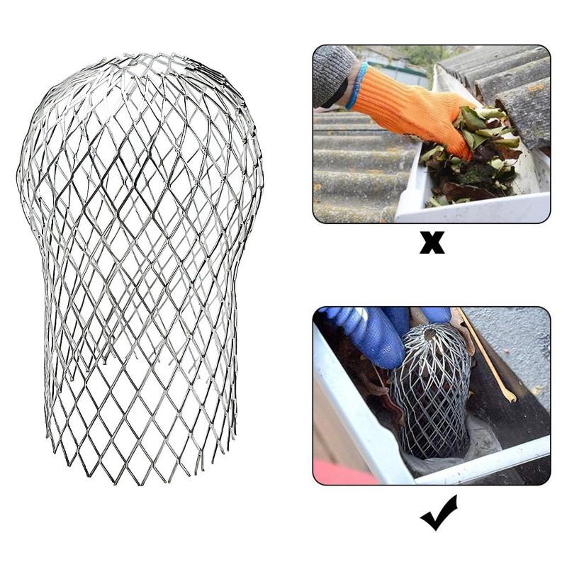Gutter Drainage Leaf Filter Durable Anti-Clog Roof Pipe Strainer Reusable Floor Drain Guard for Residential Yard Use