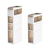 Bathroom Storage Floor Cabinet with Drawers Handles Silent Wheel Space Saving