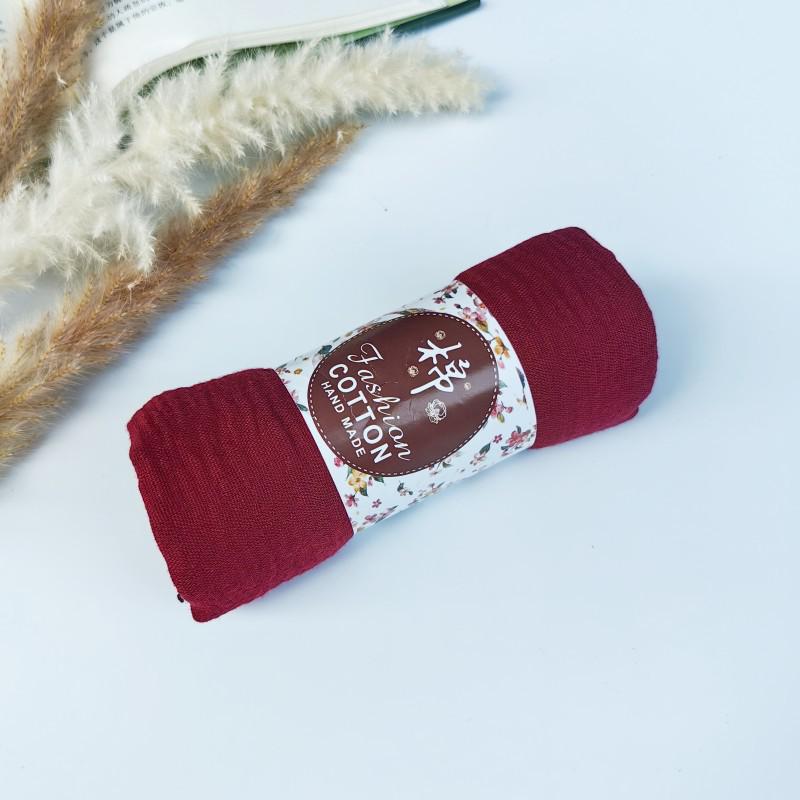 Silk Tassel Headscarf: Cross-border Crinkled Rayon Cotton Linen Scarf