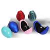 Double Opening Rose Shaped Pendant Box Velvets Lined Engagement Ring Holder Stylish Jewelry Organizer with Soft Interior