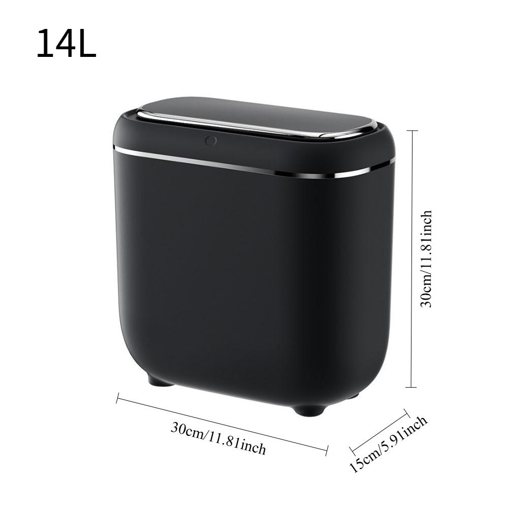 14L Smart Sensor Trash Can Flip-top Sorting Garbage Storage Box Household Wastebasket Kitchen Bathroom Bedroom Waste Collector