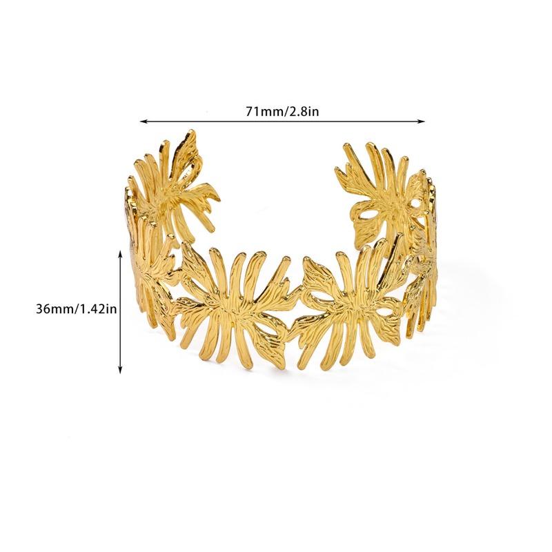 Titanium steel open bracelet gold-plated adjustable metal bracelet female exaggerated fashion hip-hop