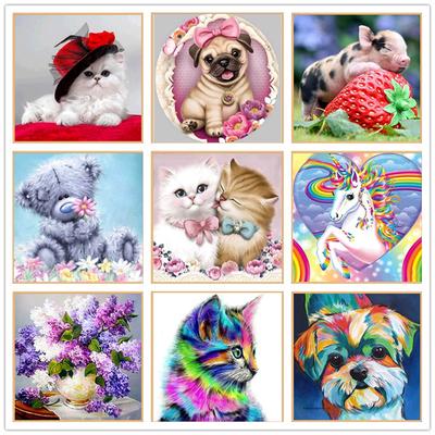 Diamante punto croce animale fiore diamante rotondo adesivo 5D fai da te ricamo diamante decorazioni per la casa