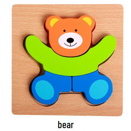 Verdicktes 3D-Holztier- und Transportpuzzle - Pädagogische Bausteine für Kleinkinder