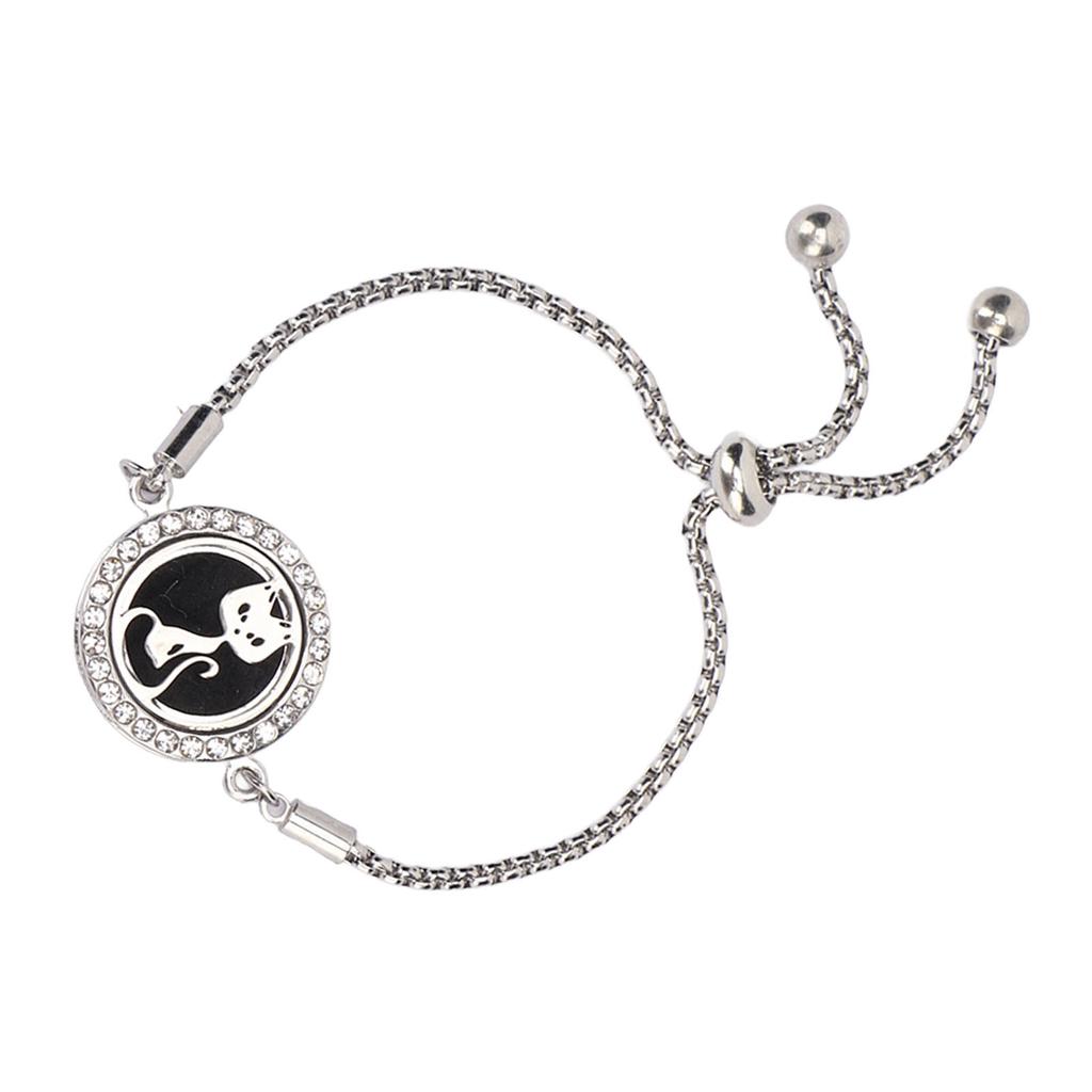 Essential Oil Diffuser Bracelet Stainless Steel Aromatherapy Locket Adjustable Bracelet for Women