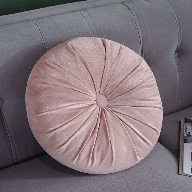 Pumpkin Pillow Solid Color Round Living Room Sofa Pillow Chair Cushion Bedside Window Lazy Seat Cushion with Core