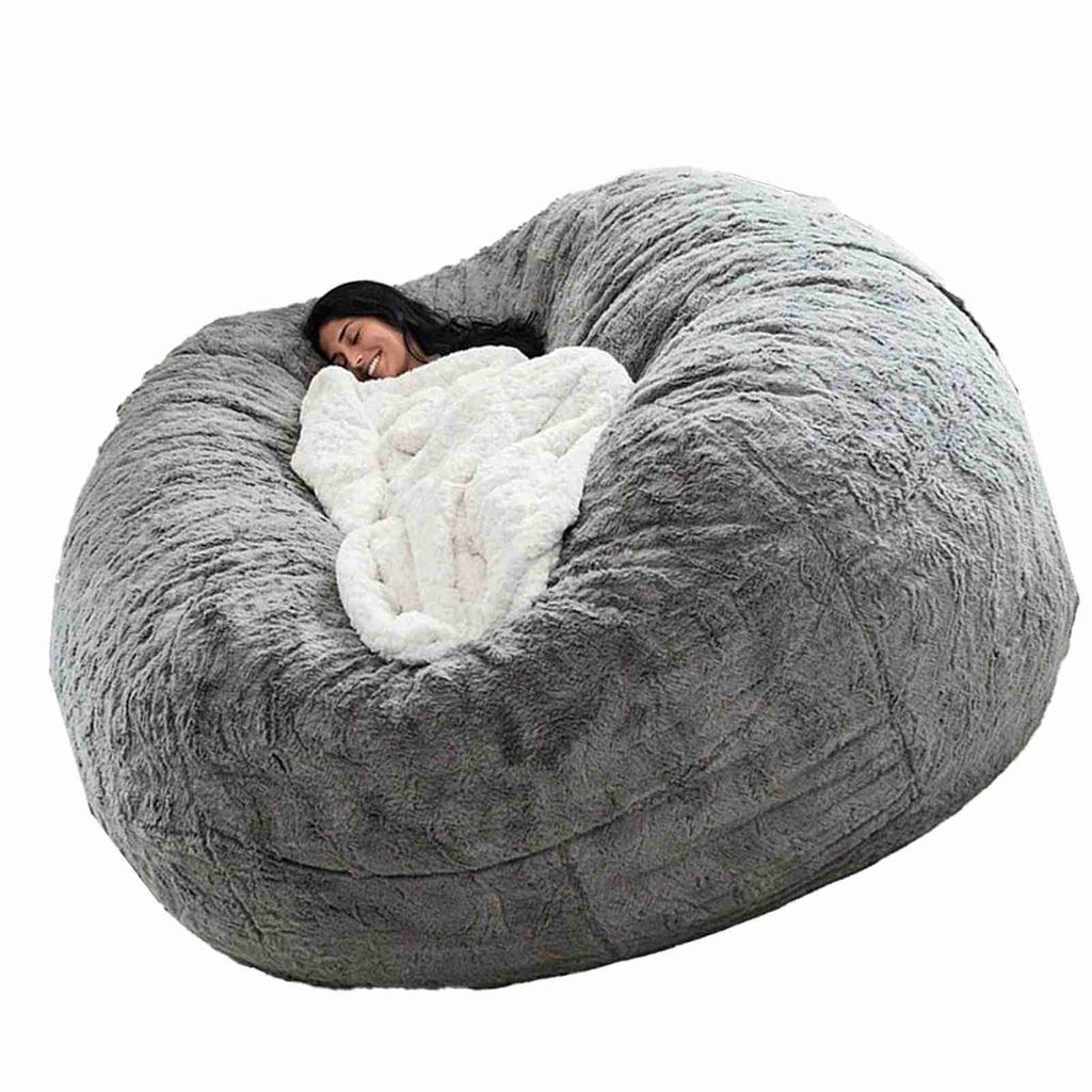 Sedia a Sacco Grigia Senza Imbottitura Sacco a Sacco Gigante Pouf Divano Letto Puff Futon Seduta per Stanza Tatami Arredamento Relax Lounge Solo Sacchi Custodia