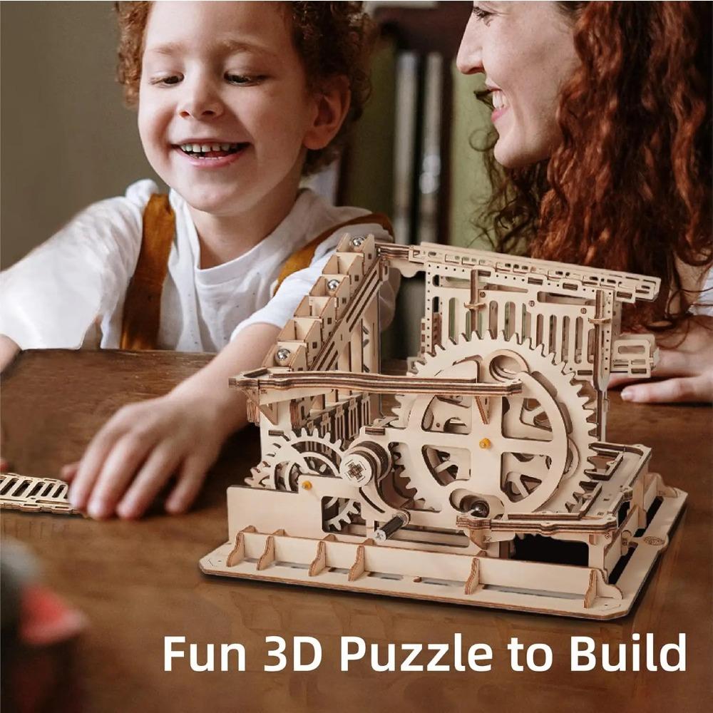 Robotime Rokr Marble Coaster 3D Puzzle Games Wooden Model Kits with Balls Wooden Construction Craft Toys for Kids and Adults
