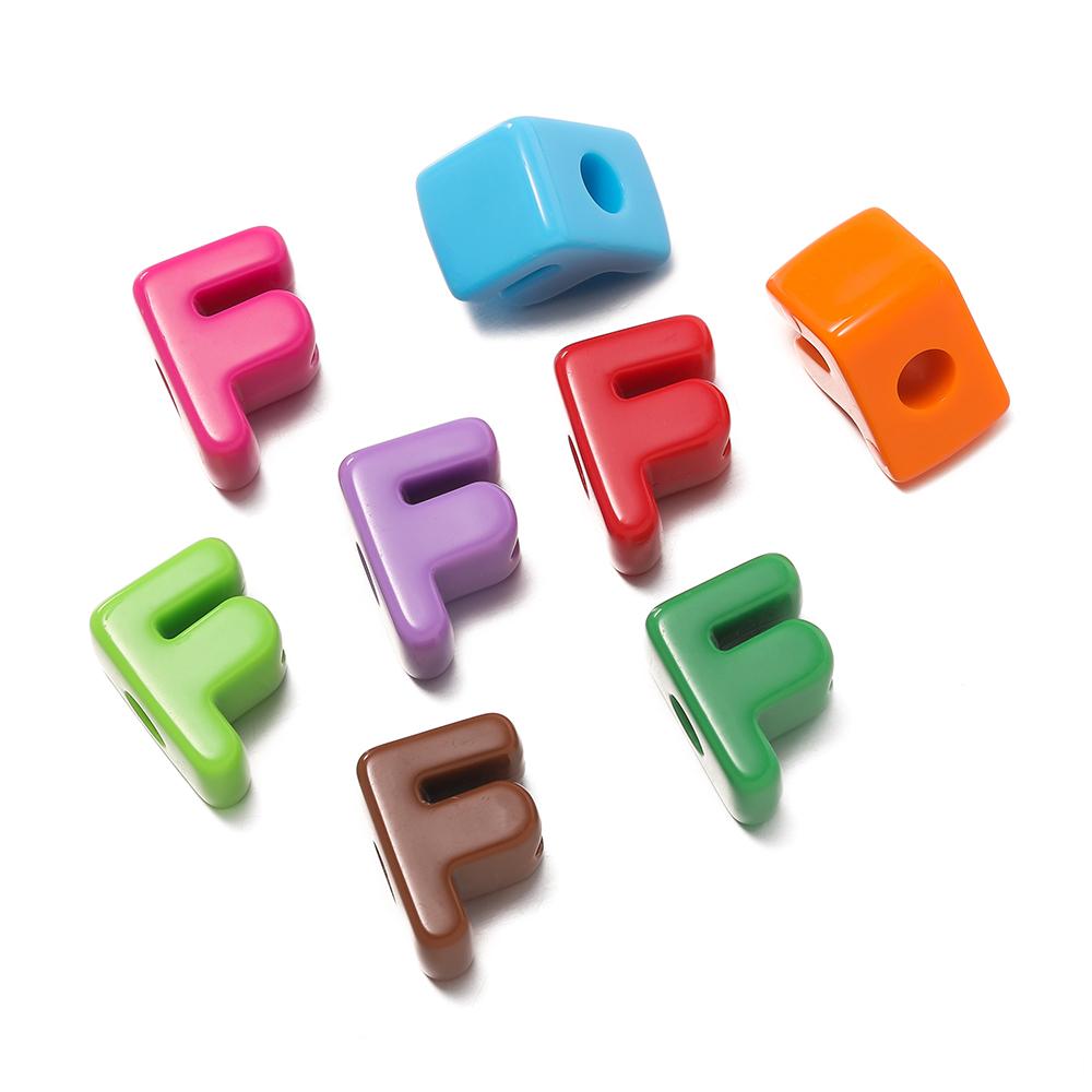 5Pcs A-Z Acrylic Big Hole Letter Beads Mix Colour Loose Spacer Beads for Making Key Chain Bracelet DIY Craft Jewelry Accessories