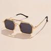 1/2pcs New Double Beam Metal Large Frame Polygon Sunglasses Fashion Women Men Sun Glasses Black Brown Mirror Eyewear UV400